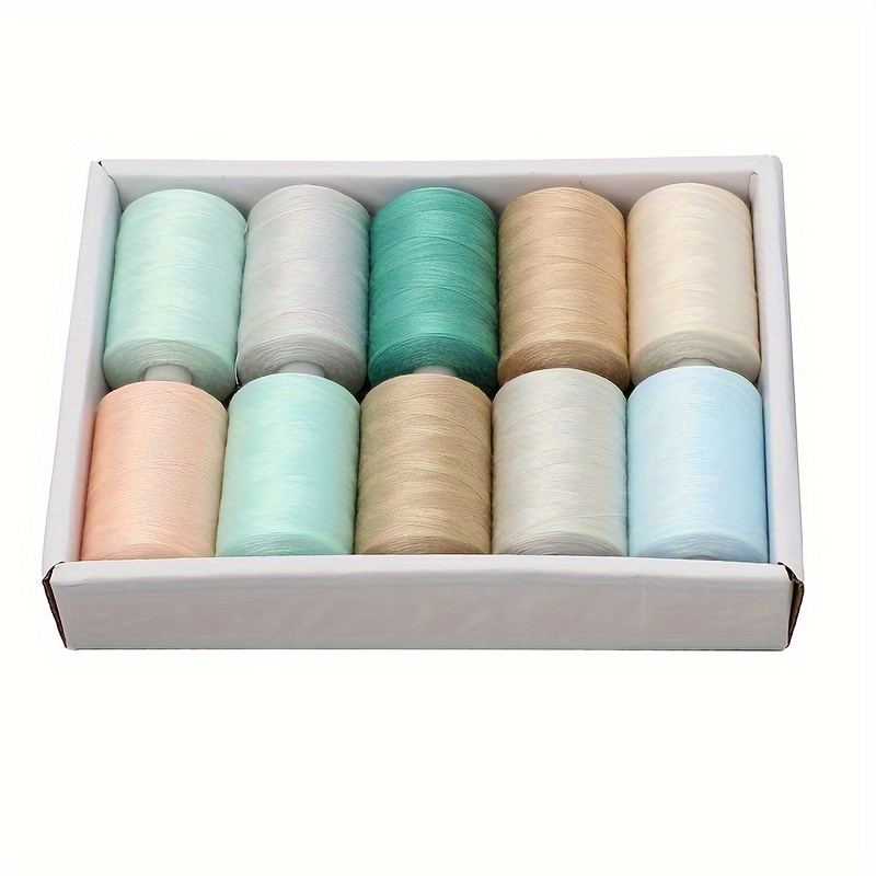 

10 Spools Sewing Thread Light Color Sewing Industrial Purpose 1000 Yards Per Spool 40s/2 Polyester For Diy Sewing Machine, Embroidery Machine, Hand Sewing