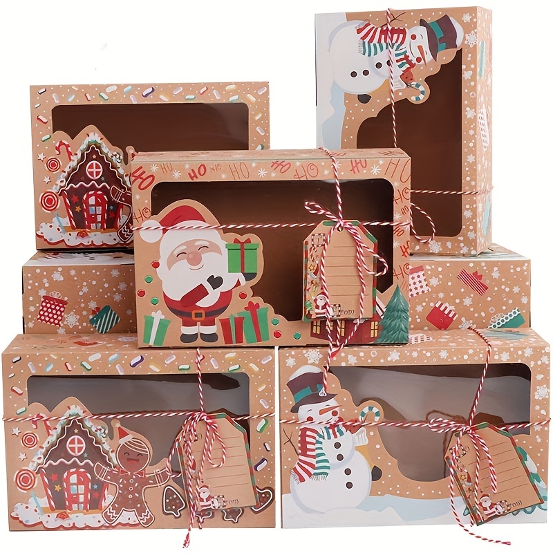 

36pcs Christmas Box Set, Kraft Pvc , Treat Packaging, Ribbons And Diy , Christmas For Home & Kitchen Use