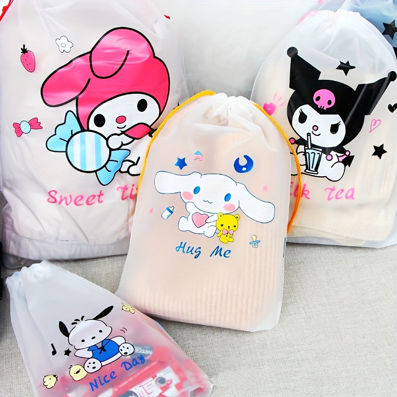 E-shop 4er-Set Sanrio Aufbewahrungstasche Niedliche Kuromi Heim-Schrankorganizer Reise Tragbare Tasche Wasserdichte