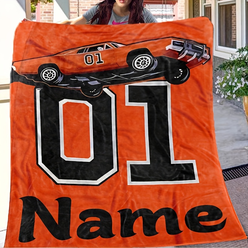 

Custom Racing Car Blanket - Personalize , Soft & Cozy For All , Travel & Camping, Christmas Print, 1pc