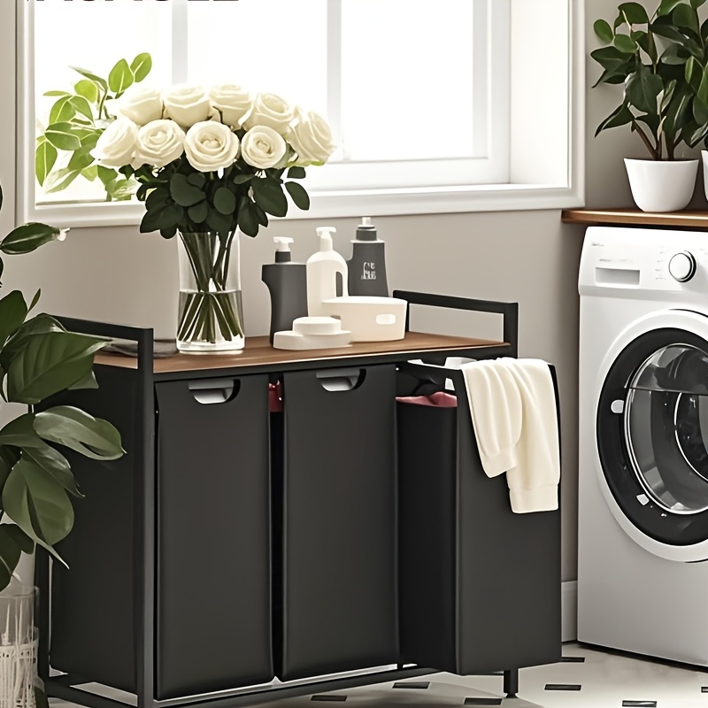 laundry hamper laundry sorter with 2 3 4 pull out and removable bags storage and organization shelf metal frame easy assembly sturdy durable corner storage for bathroom bedroom living room valentines day gifts   laundry baskets