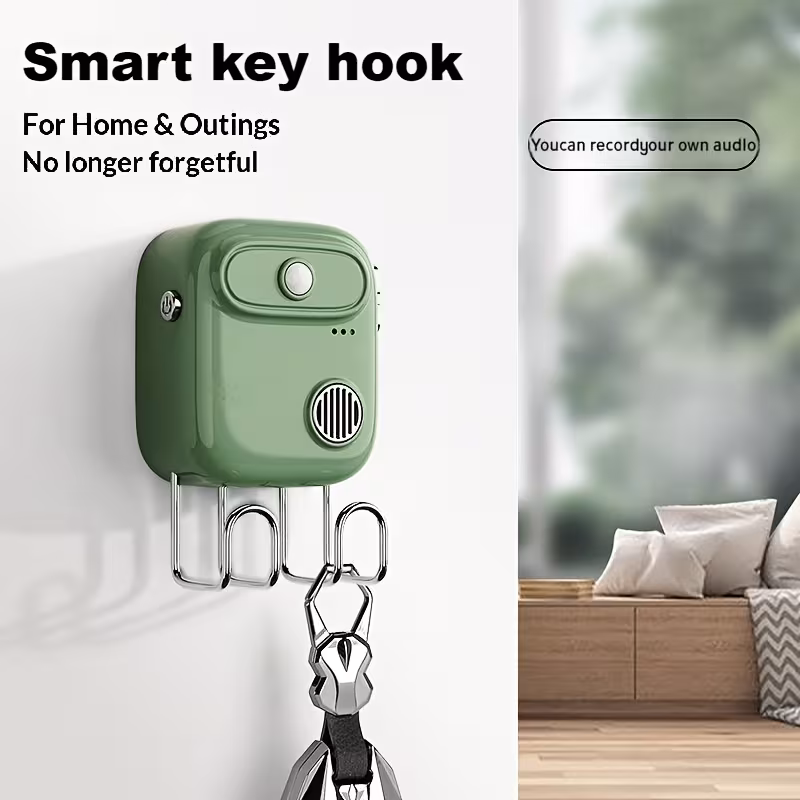 smart key hook and reminder a home voice device seniors avoid forgetting their keys features easy operation and runs on just aaa batteries a perfect gift for elders Product details 0