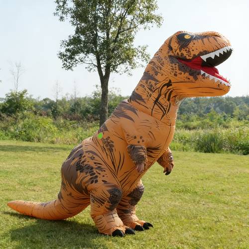 adult inflatable brown full body costume suitable for holiday events stage performances role playing party outfit dinosaur themed inflatable costume battery not included
