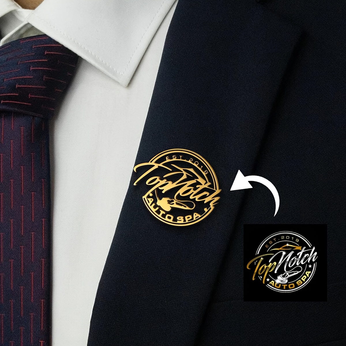 E-shop Personalisierte Herren-Brosche mit handgeschriebener Buchstaben-Design, handbemalt aus Edelstahl – Modischer Schmuck für Anzug, Hemd und Jacke