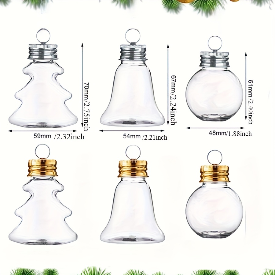 Image of 18pcs Set Of Clear Plastic Christmas Ornaments Shaped Like Water Bottles, Perfect For Filling With Drinks, Ideal For Decoration