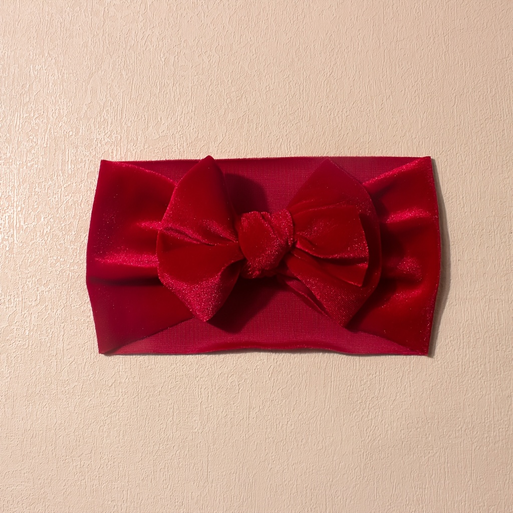 TEMU Bohemian Double-layer Bow Headband - Warm, All- Accessory In Red