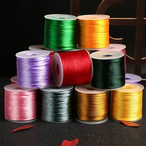 1 roll 25m 100ft 2 5mm nylon cord for jewelry making vibrant mixed colors shamballa bracelets diy crafts durable flexible string for necklaces bracelets keychains string for bracelet making craft supplies glossy satinlike texture