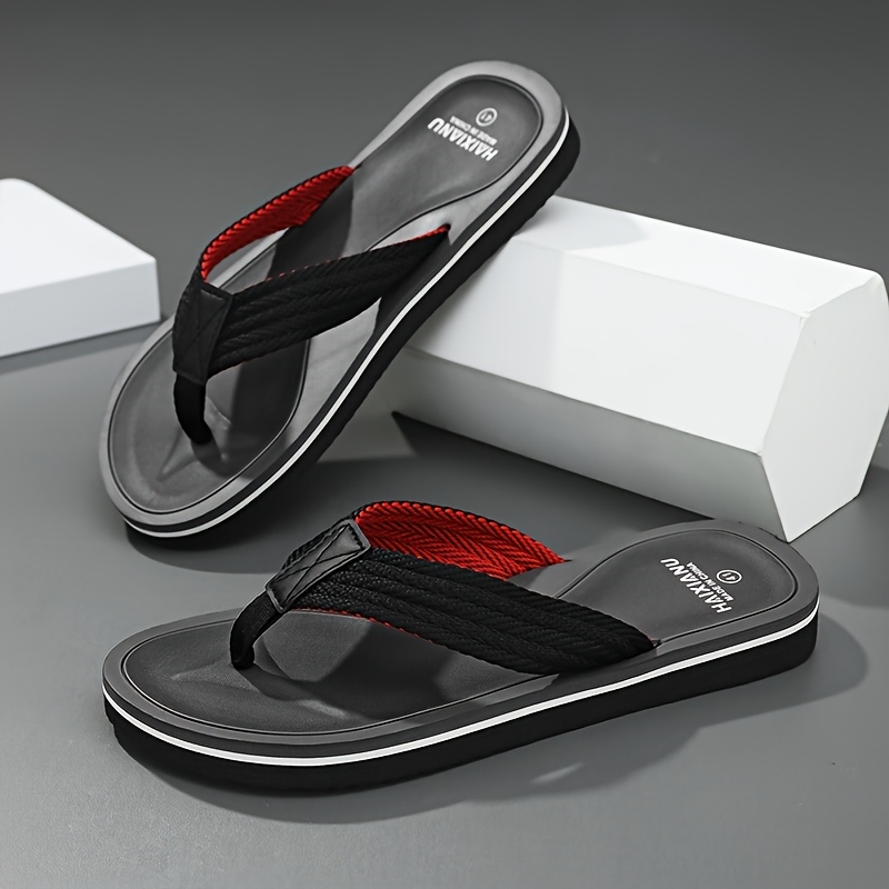 mens lightweight summer flip flops black red eva sole slip on casual   for home outdoor daily wear comfortable and     Product details 8