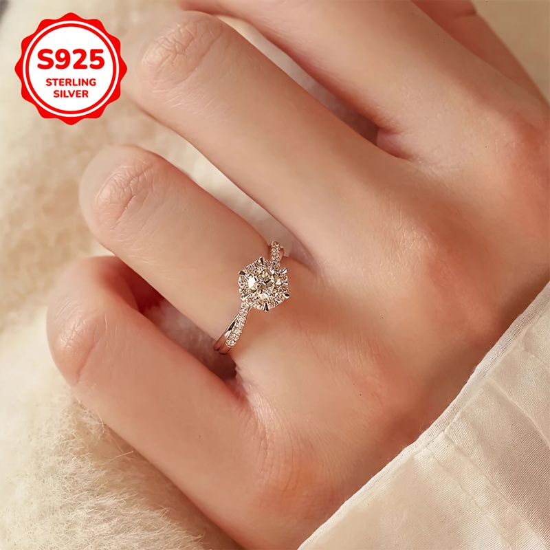925 Silver Adjustable Ring with Moissanite - Bohemian Style