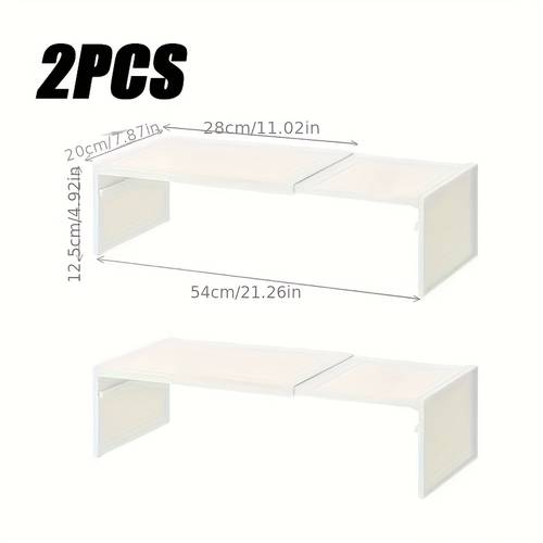 2pcs expandable cabinet shelves kitchen cupboard divider storage rack countertop organizer spice rack space saving multi functional storage shelf suitable for saving christmas gift utility racks