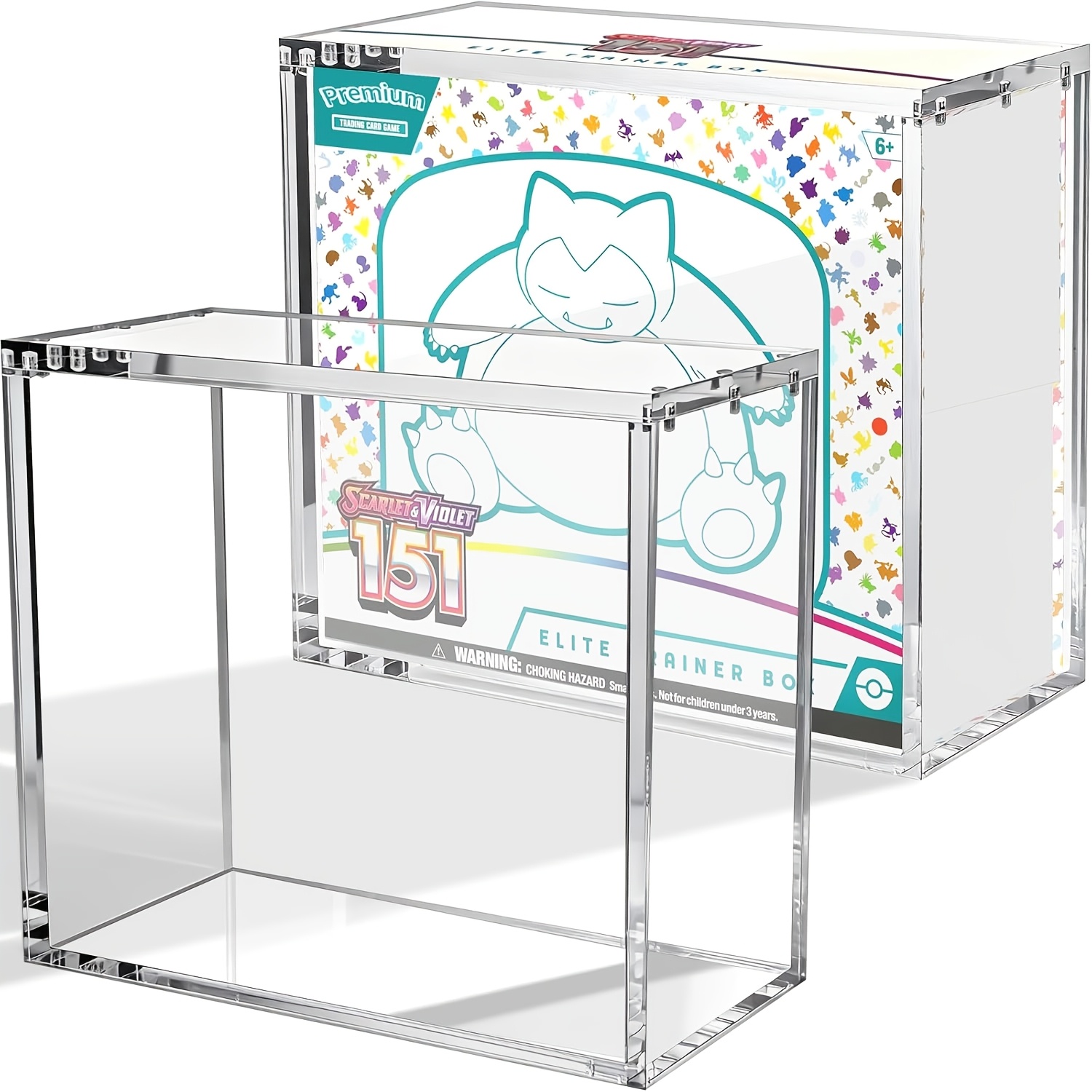 etb acrylic case 6mm 6mm 3mm thick clear acrylic etb display box with magnetic lid etb protector case for collectors uv resistant stackable design