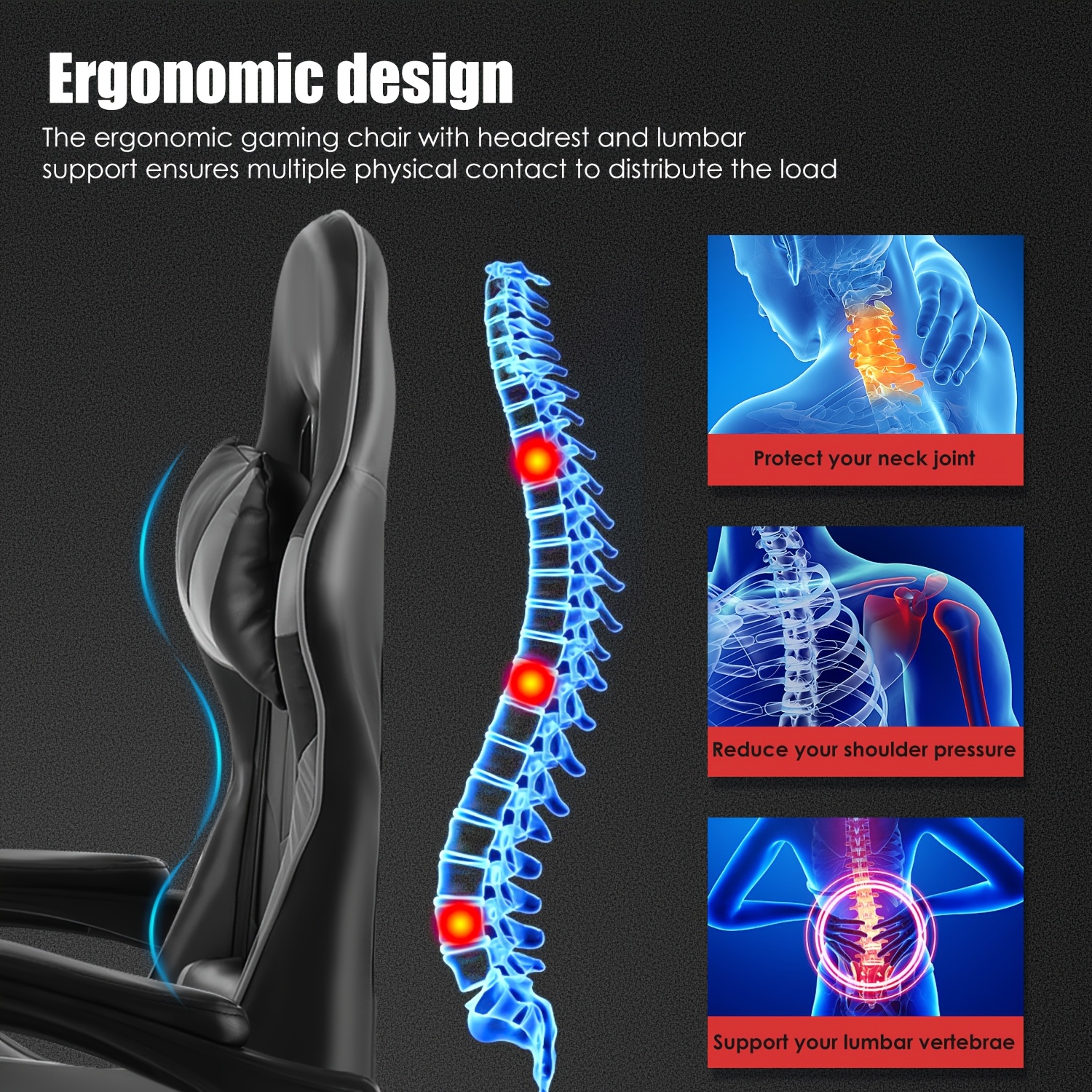 Kehot Gamingstoel met massagefunctie