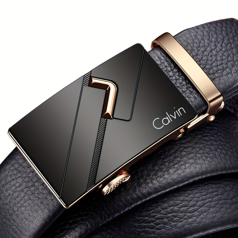 Calvin Pattern Men's Classic Automatic Buckle Belt
