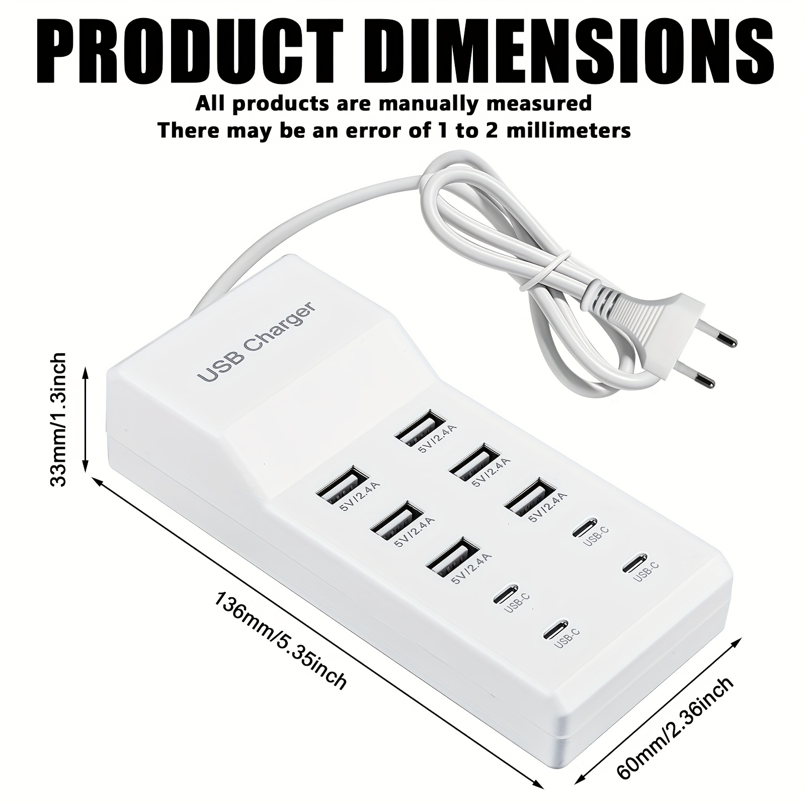 10 port gan usb charging station w eu charging for multiple devices safety certified Product details 0