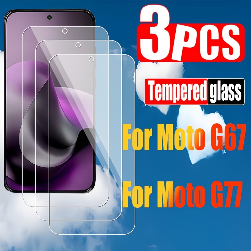 TEMU 3-pack Screen Protector For Motorola Moto G67 And Moto G77, 2026 New Model Tempered Glass [9h Hardness], Touch Sensitive, , Bubble-free
