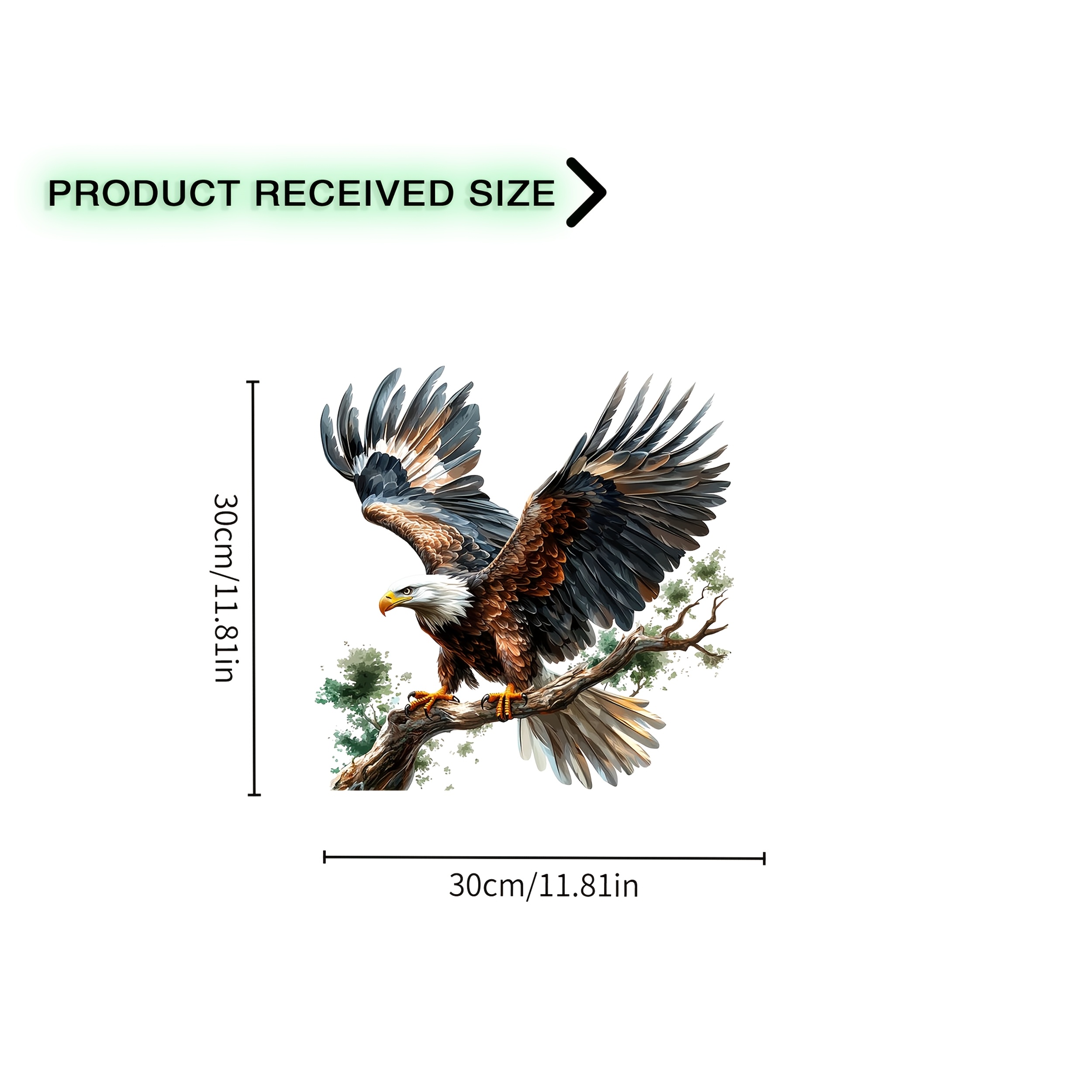 TEMU Pet Material Eagle Glass Static Cling, Glass Film Sticker, No-glue Non-damaging To Glass, Removable Static , Indoor Glass Decor