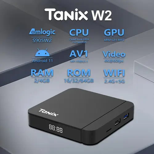 w2 box 2 2 4g 5g dual band wifi wireless media player set top box
