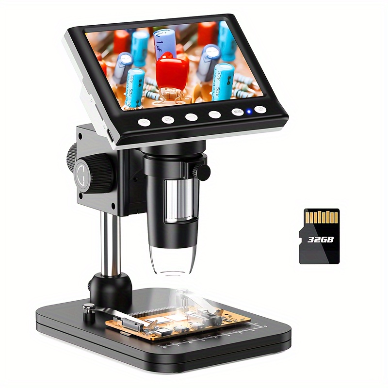 

4.3" Coin Microscope, Ips Digital Microscope For Adults, Coin Magnifier With 8 Led Lights, Windows Compatible, Include 32gb Memory Card