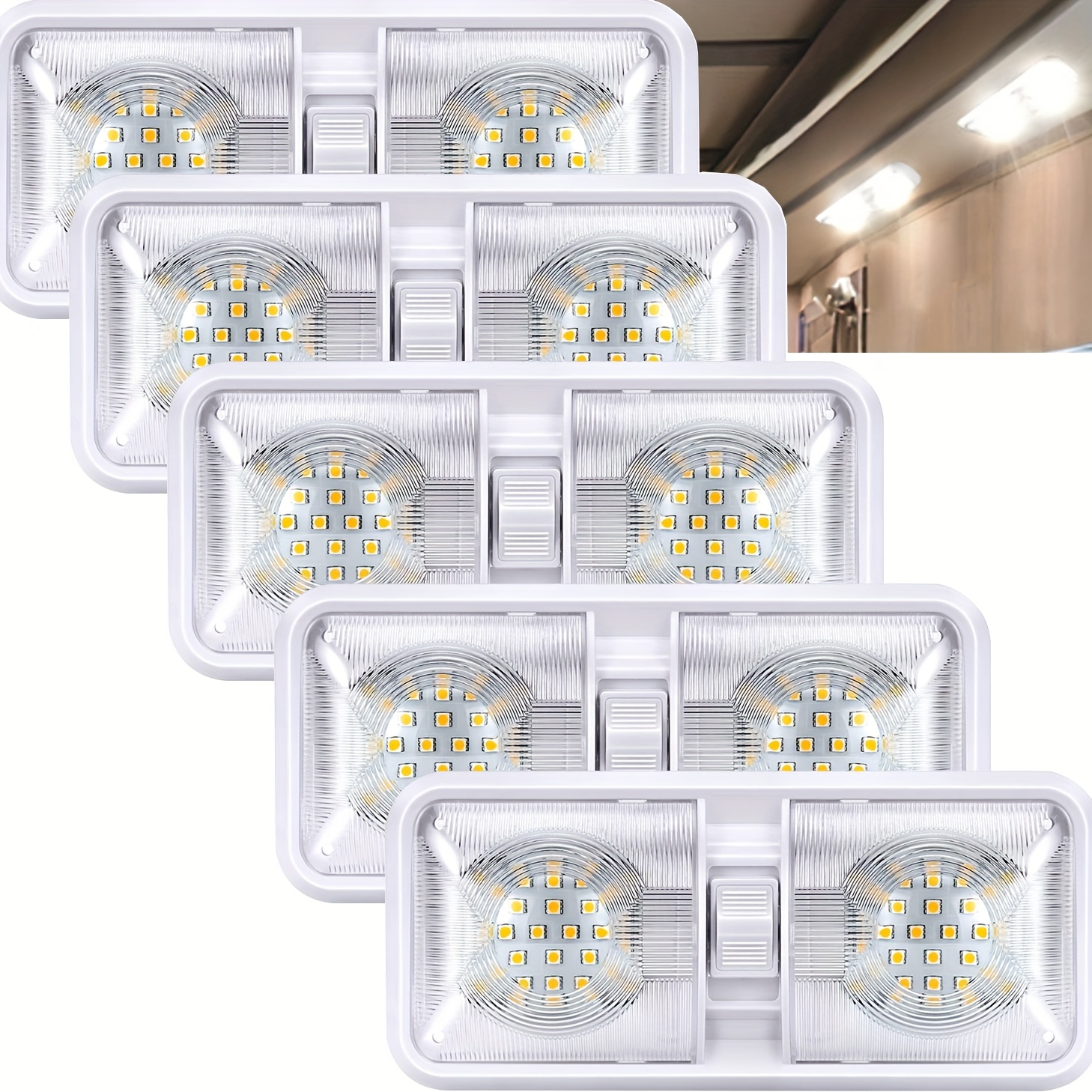 5pcs rv led indoor light fixtures with on off switch interior lighting suitable for cars rvs trailers campers boats   4000 4500k 5pcs