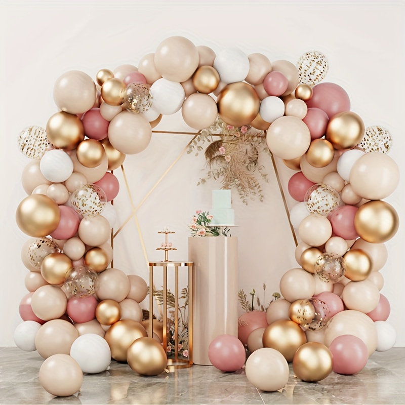 

102-piece Pink Metallic Balloon Arch Set - Ideal For Weddings, Birthdays, Baby Celebrations & Bridal Events - Latex Balloons, Manual Setup