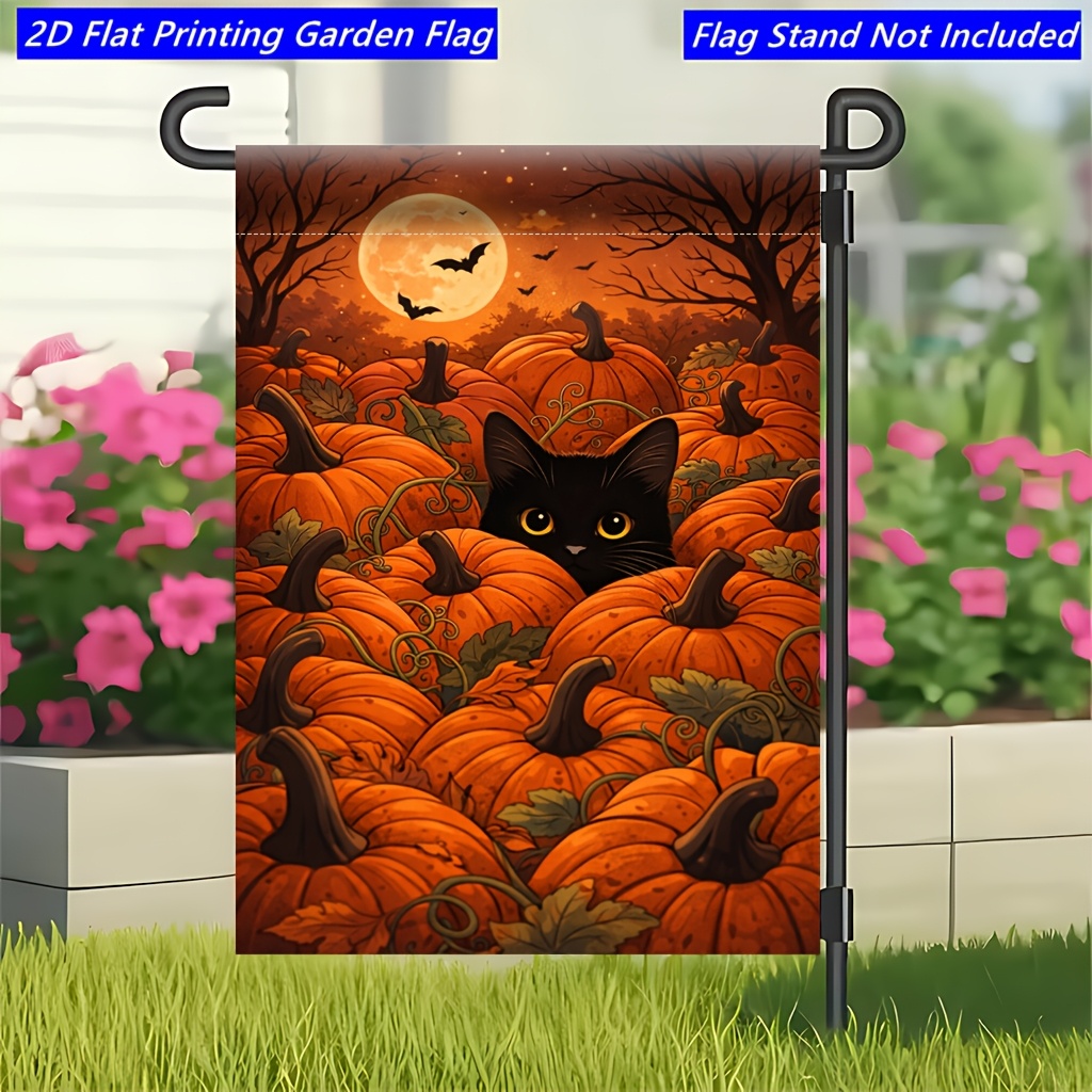 TEMU 2D Plat - Plan 2D, 1pc, Citrouille Pleine Nuit, Motif Floral Printemps, Parfait pour les Célébrations à et dans le Jardin, Créant une Ambiance