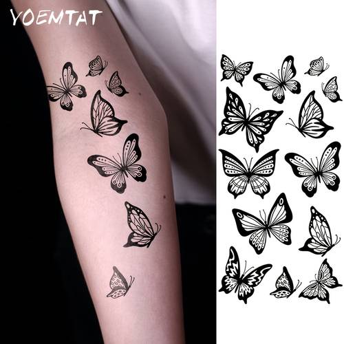 waterproof temporary tattoo sticker flying butterflies easy patterns body art arm tattoos sleeve for women men hands wrist shoulders waist back abdomen legs ankles thighs