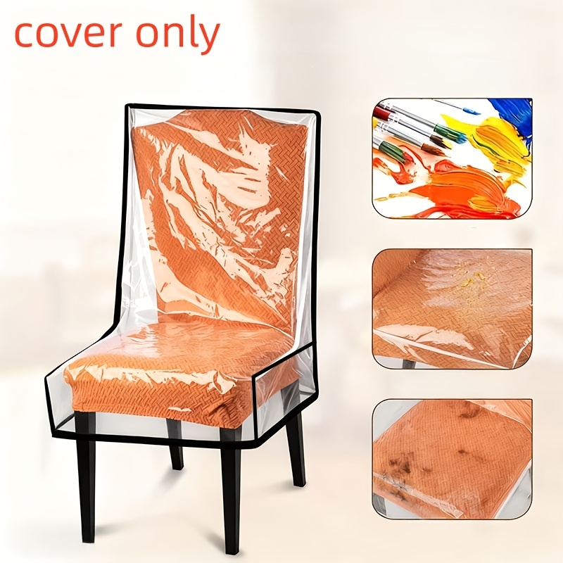 TEMU Housses de chaise transparentes, housses de protection, housses de chaise en plastique pour cuisine, housses de siège en plastique transparent