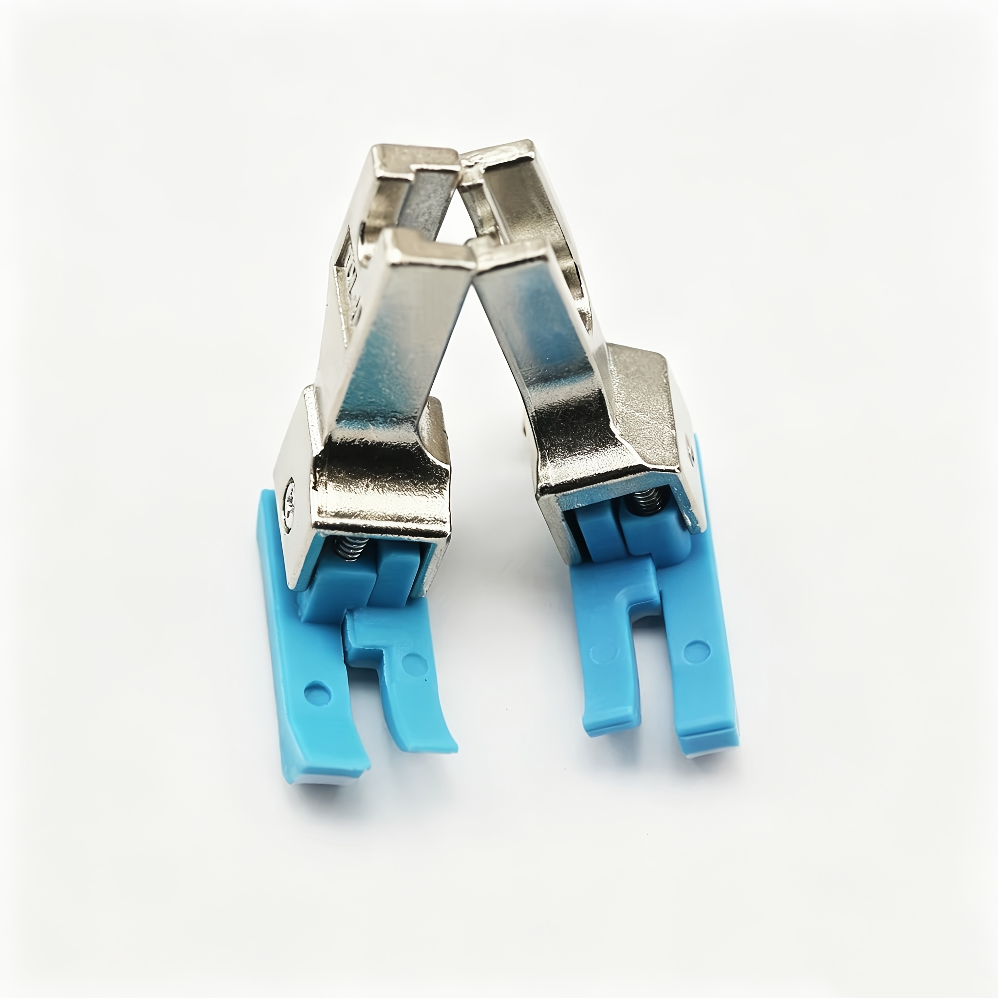 TEMU 2pcs Plastic Blue High-low Presser Feet, Tcr/tcl, Suitable For Overlock Machine
