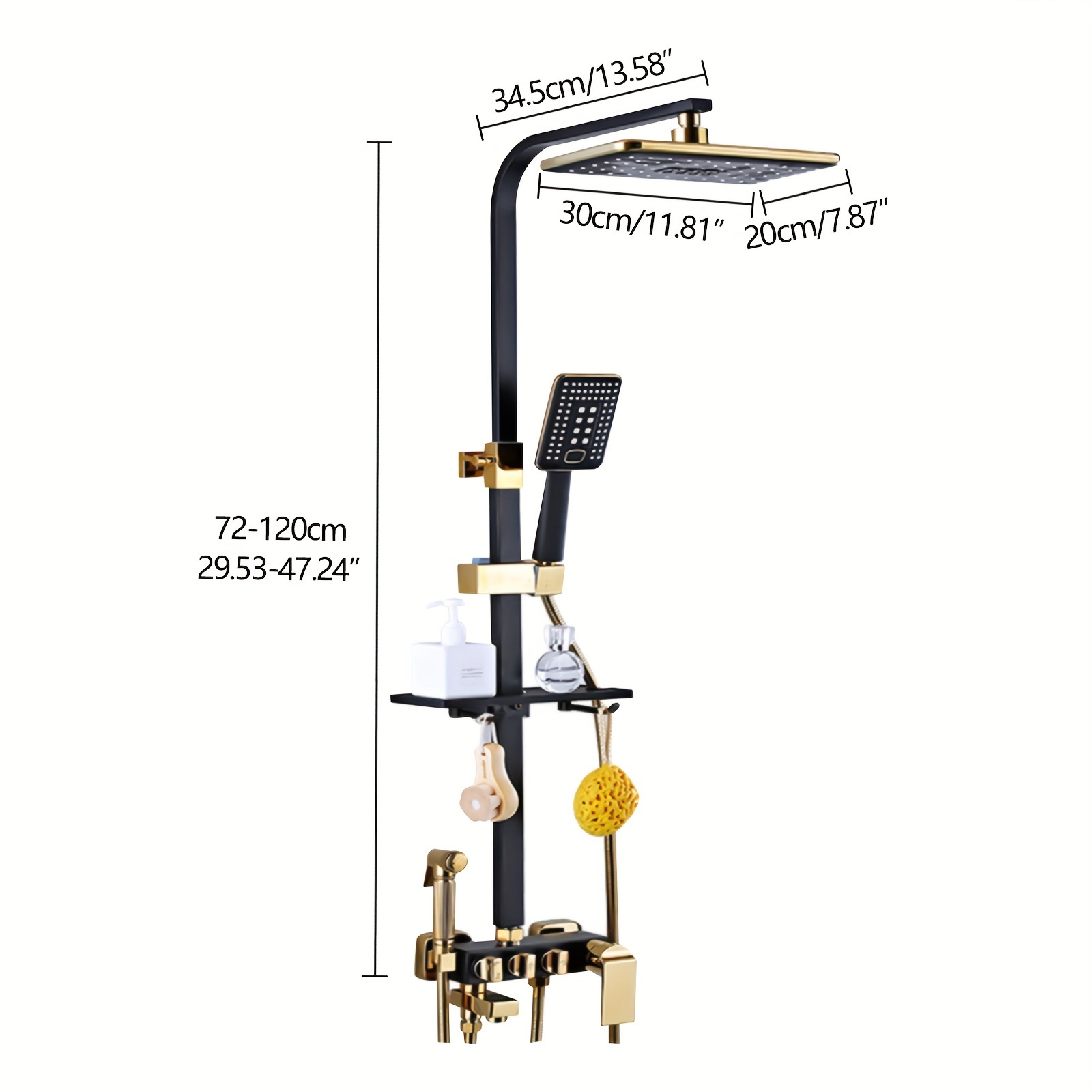 TEMU Rain Shower Shower Set Shower Hand Shower Black Golden Shower Faucet Shower System