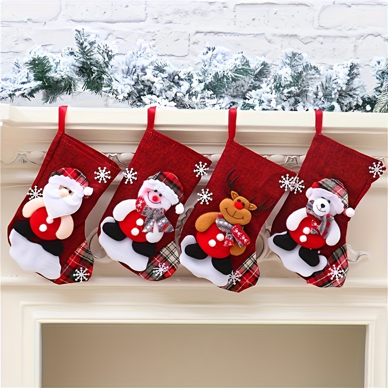 

Festive Christmas Stockings: Santa, Snowman & Reindeer Designs - Perfect For Home, Office & Outdoor Holiday Decor - Ideal For Family Gifts & Party Favors