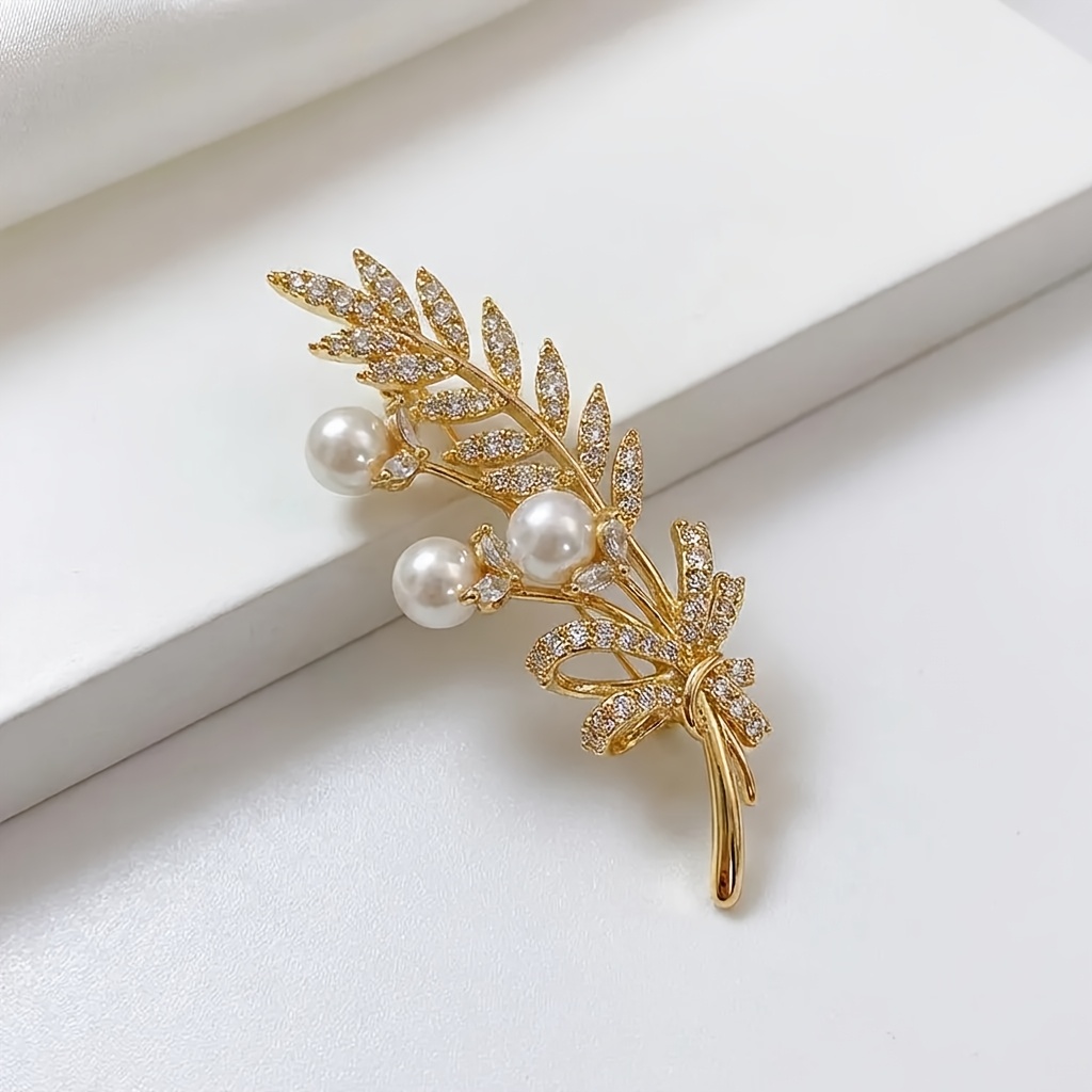 TEMU Women's - Plated Wheat Ear Brooch - Luxury Wheat Suitable For Parties, Weddings & Daily Wear - Elegant Suit Accessory, Versatile Wear, -coated Wheat Ear