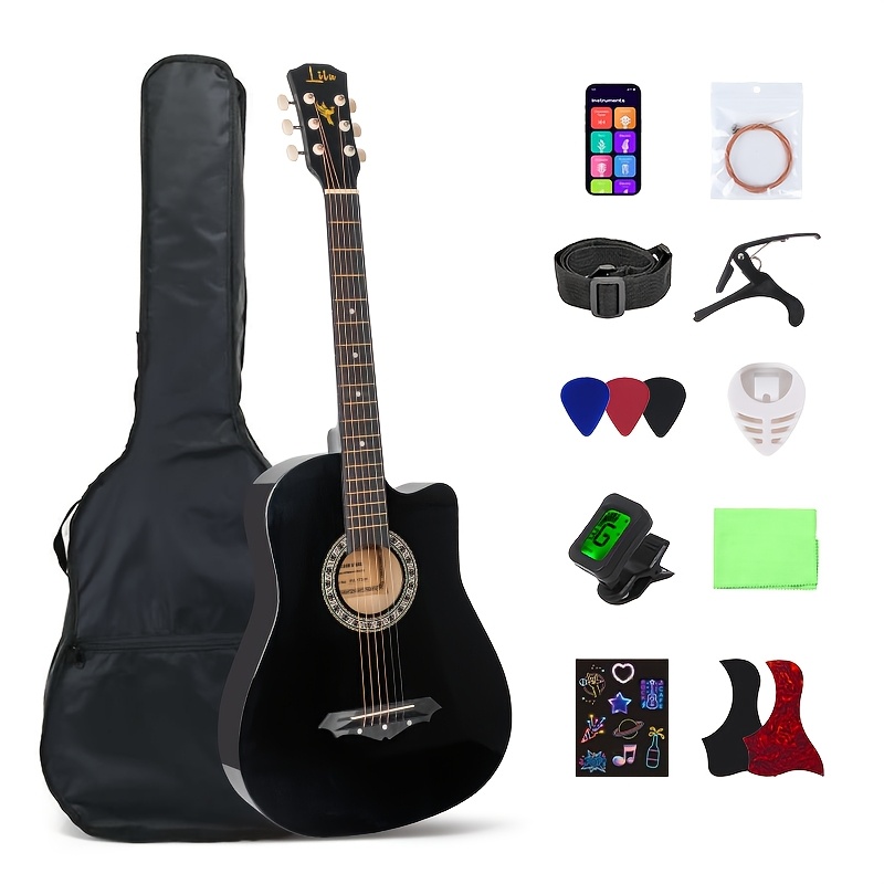 38-inch Basswood Acoustic Guitar&comma; Gloss Fini...