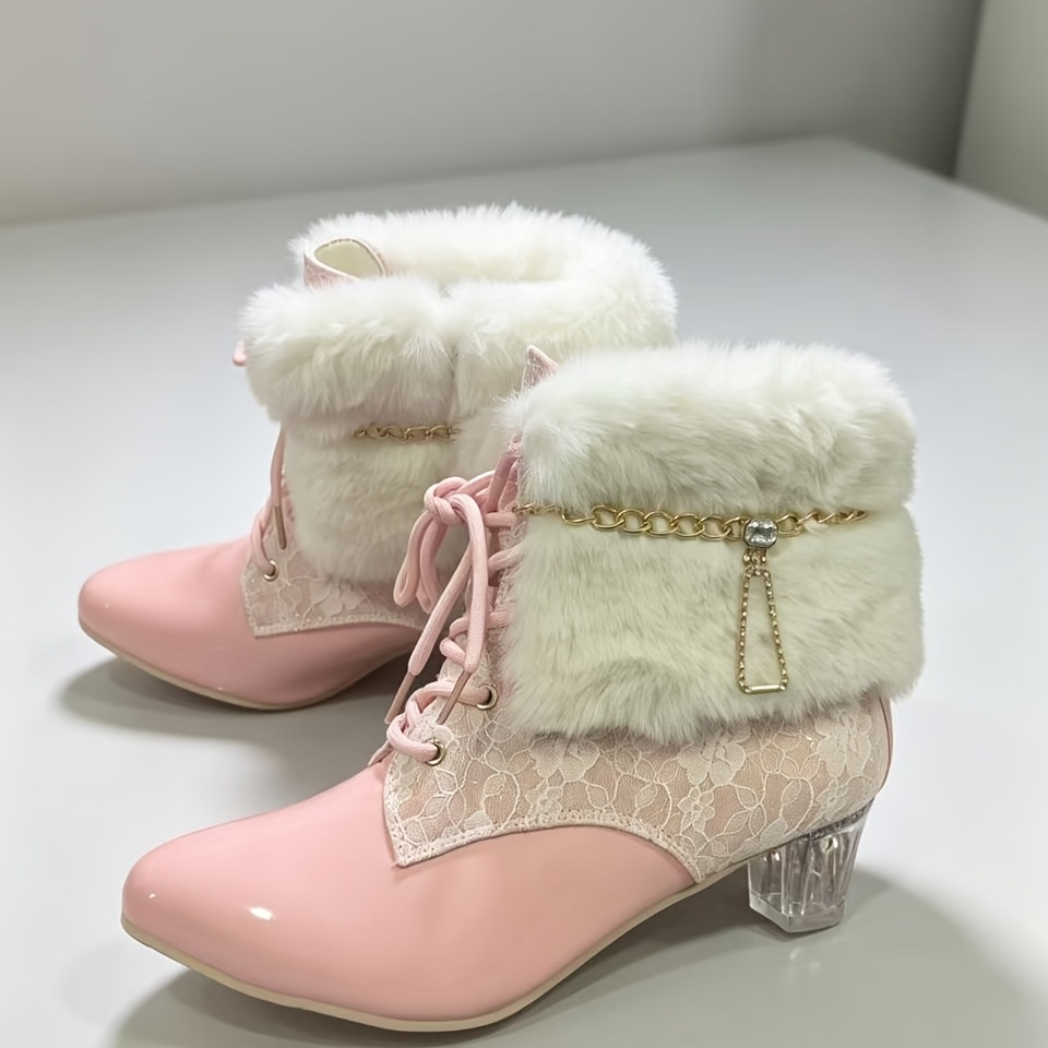 TEMU New Autumn/winter Women's Chunky Heel Boots, Elegant, Fashionable, Comfortable, And Versatile Women's Shoes, Women Shoes