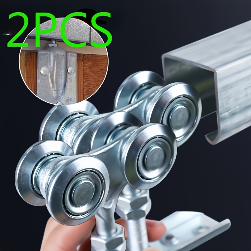 TEMU 2pcs Or 1pc Heavy-duty 90kg Load Capacity H4-3 Sliding Door Pulleys, Pulley System For Easy Sliding, Secure Mounting Hardware Included