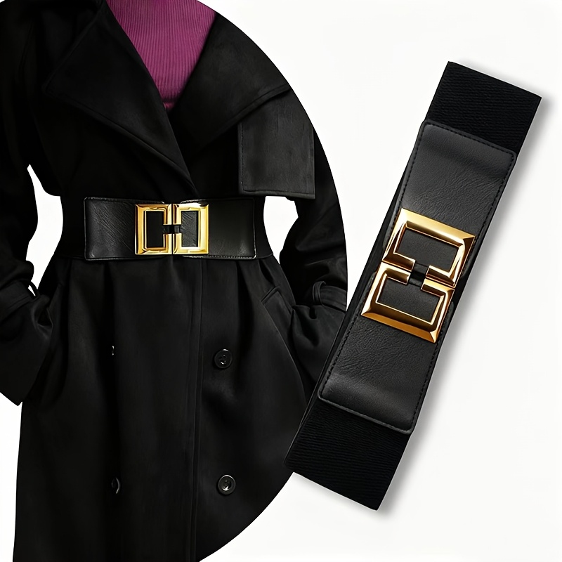 wide black belts for dresses Wide Leather Waist Belt main image 1