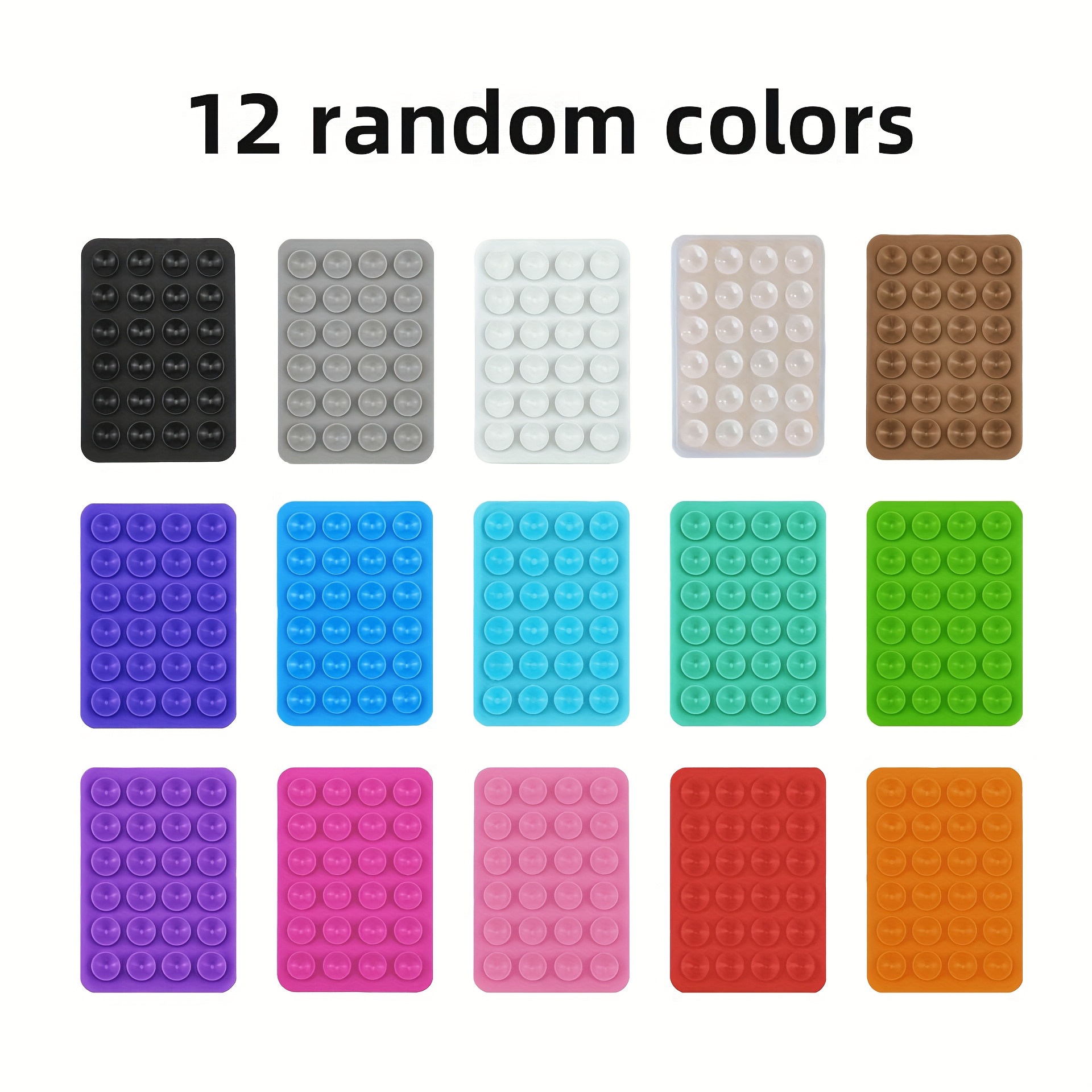 TEMU 12 ventosas de silicona para teléfono de color aleatorio - Soportes autoadhesivos para iPhone y - Ideal para videos y selfies