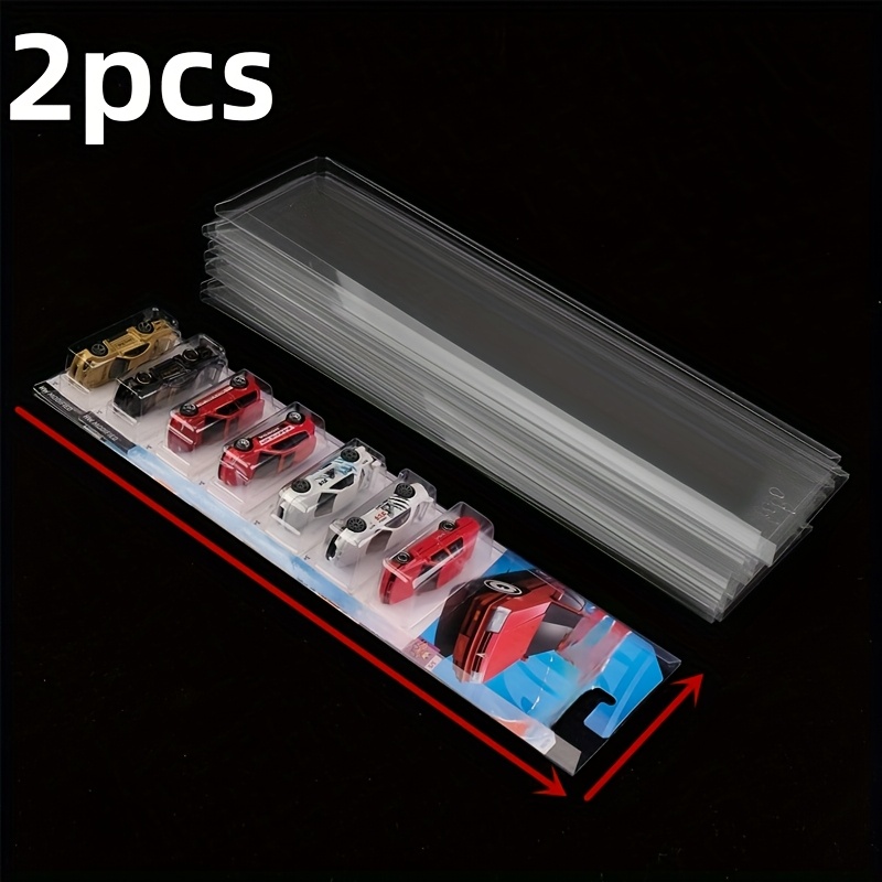 2pcs Pvc Transparent Display Box For Toy Cars, Transparent Protective Storage Box With Slide Cover For Collectibles - Multi-pack Set