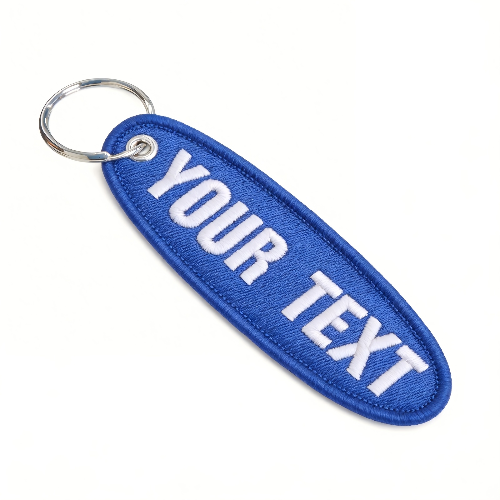 TEMU (customized) Oval-shaped Luggage Tag 1pc Double-sided Embroidered Text And Numbers Customized Version 5 Inches Colors For Men And Women Key Tag