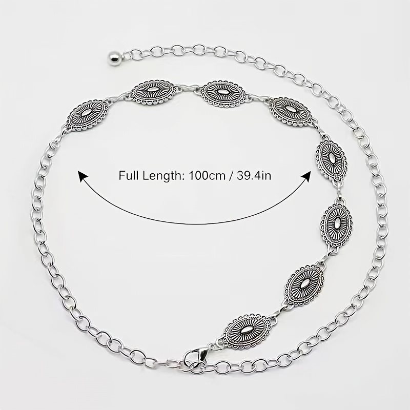 TEMU Een zilverkleurige vintage riem in bohemian-stijl, speciaal ontworpen voor vrouwen deze zomer. Met haar etnisch-geïnspireerde design, perfect om