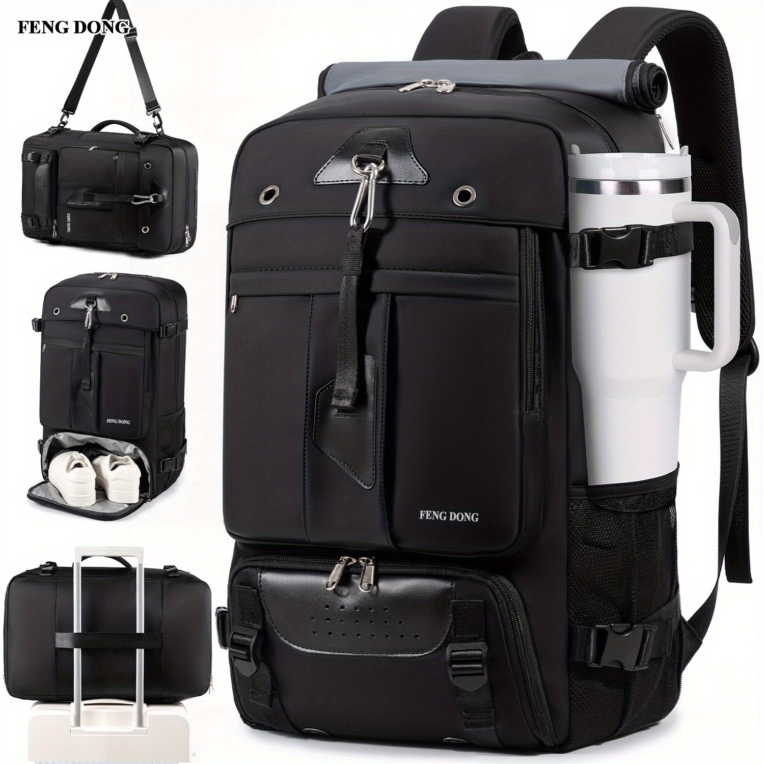 TEMU Sac à Dos de Voyage Léger à Grande Compatible pour Ordinateur Portable de 17,3 Pouces & , Sac d'École avec Compartiment à Chaussures,