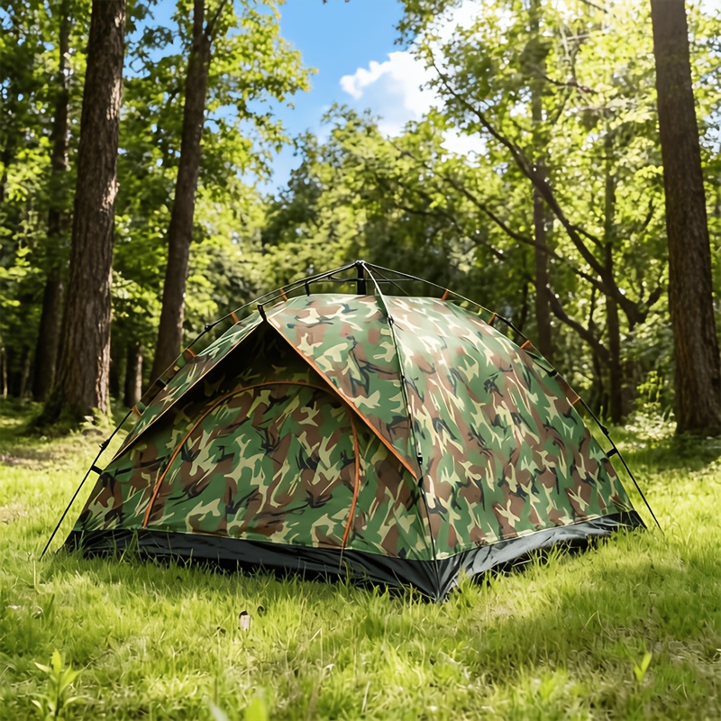 Image of Portable 3-4 Person Full Automatic Outdoor Tent Quick Opening Travel Adventure Sleeping Tent Single Layer Sun Protection Camping Gear