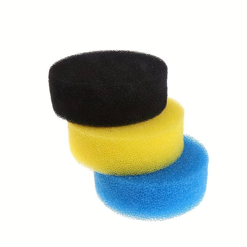 Image of -color Aquarium Filter Sponges In Black, Blue, And Yellow, Suitable For Fish Tanks And Turtle Tanks, Water Flow, Fish, And Applicable For Freshwater And Saltwater Tanks.