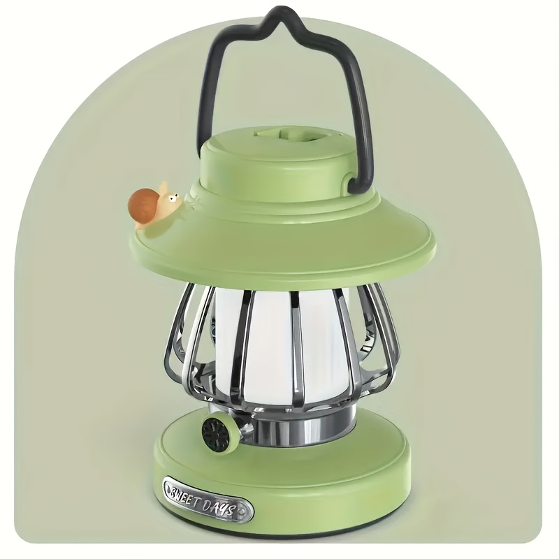 TEMU Led Snail Camping Light, Market Stall Light, Night , Non-toxic And Material, Adorable Design, 3-color Adjustable Brightness, Extremely Long