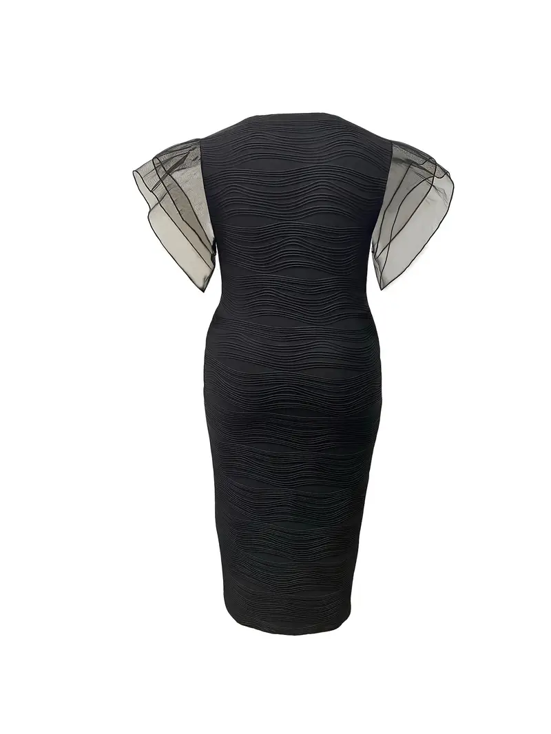 plus size plus size trim slit mesh zipper bodycon - Temu plus size plus size trim slit mesh zipper bodycon - Temu
