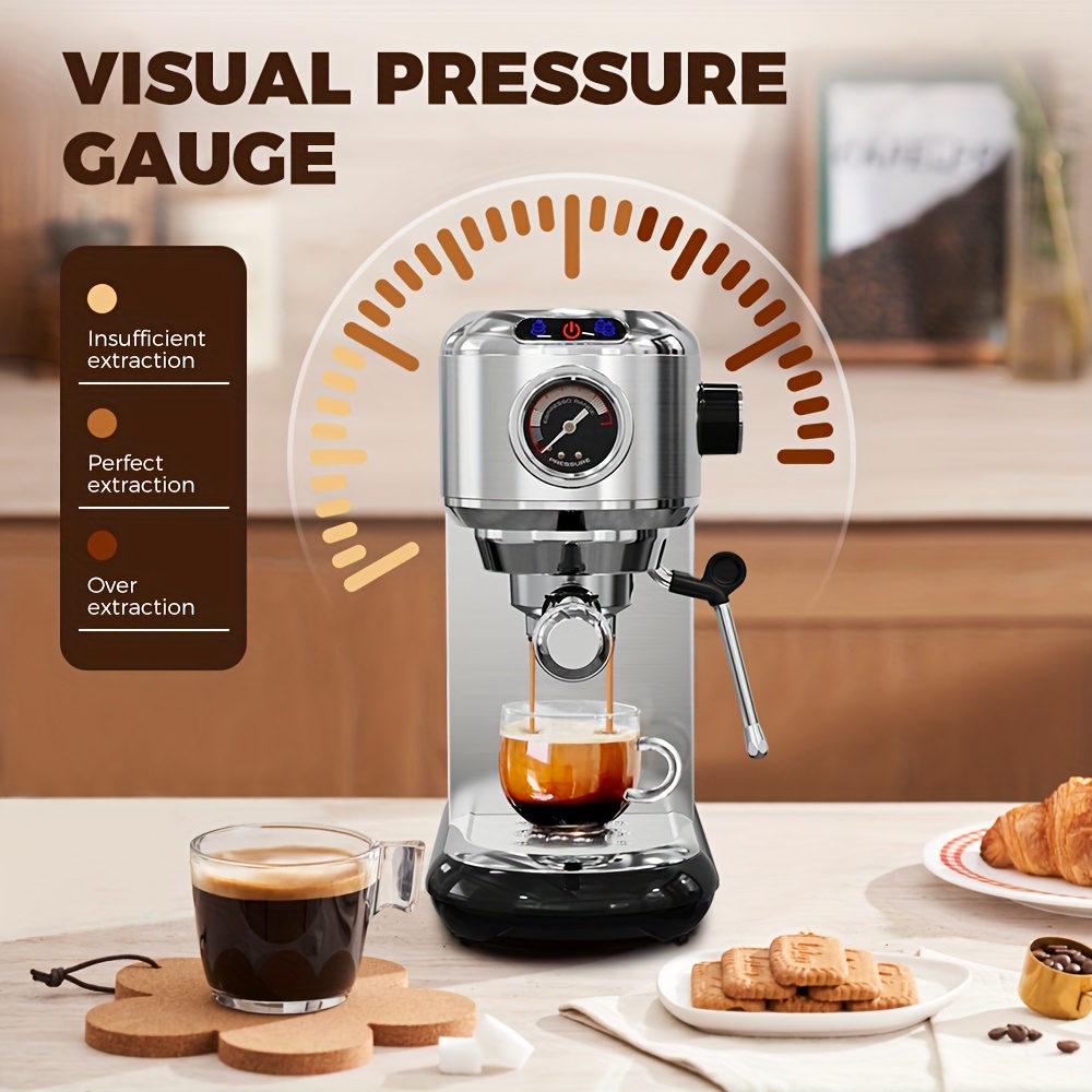 1 stuk CAFELFFEMK-601 espressomachine met melkschuimer, 20 bar extractie