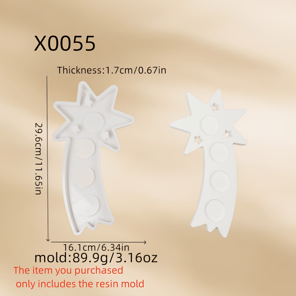 E-shop Harzgussformen Stern Kristall Kerzenständer Form Epoxidharz Dekorative Form Gips Kerzenständer Ornament Silikonform X0055