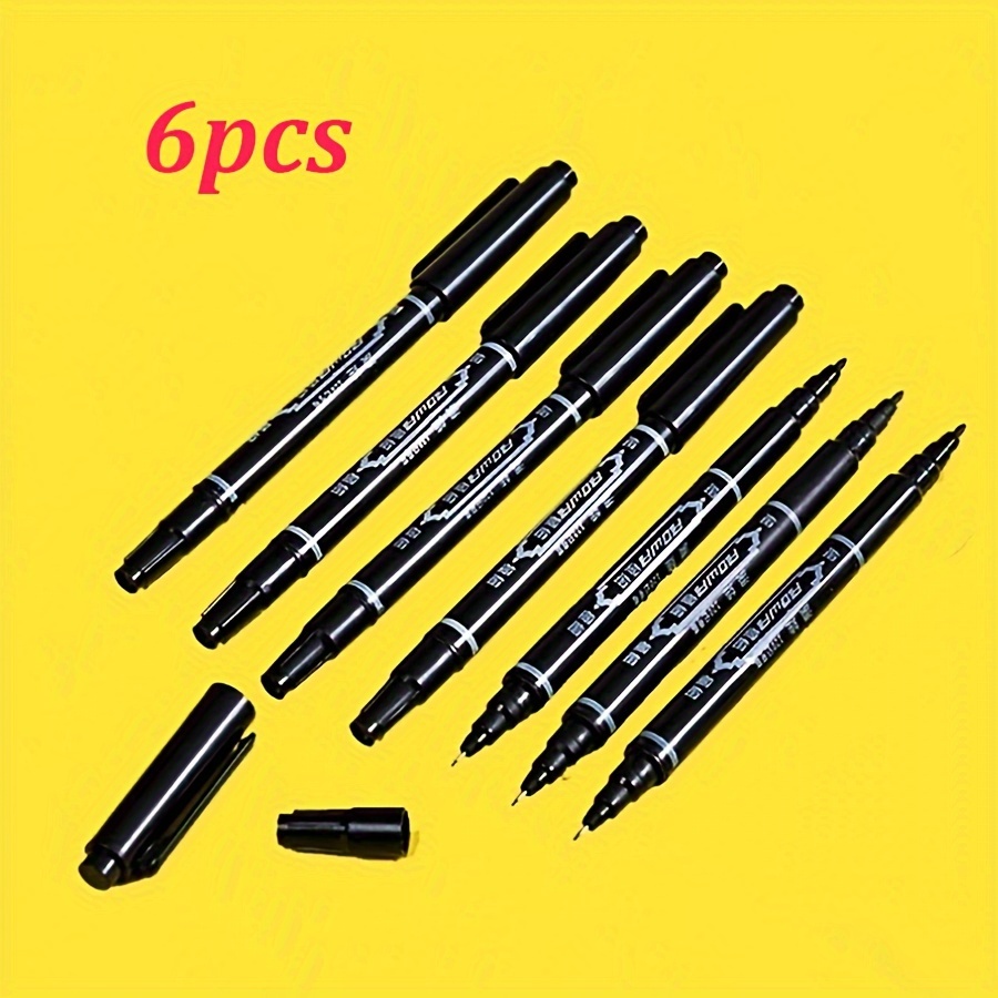 

6pcs Dual-tip Fine Point Markers, , Quick-dry & Smudge-resistant For Art And Writing