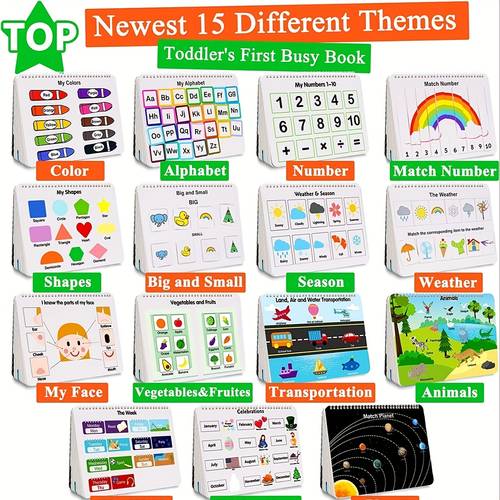 busy book for kids preschool learning activities 30 themes book with 8 marker autism learning materials and tracing coloring book workbook activity binder toys for toddlers mothers day gifts