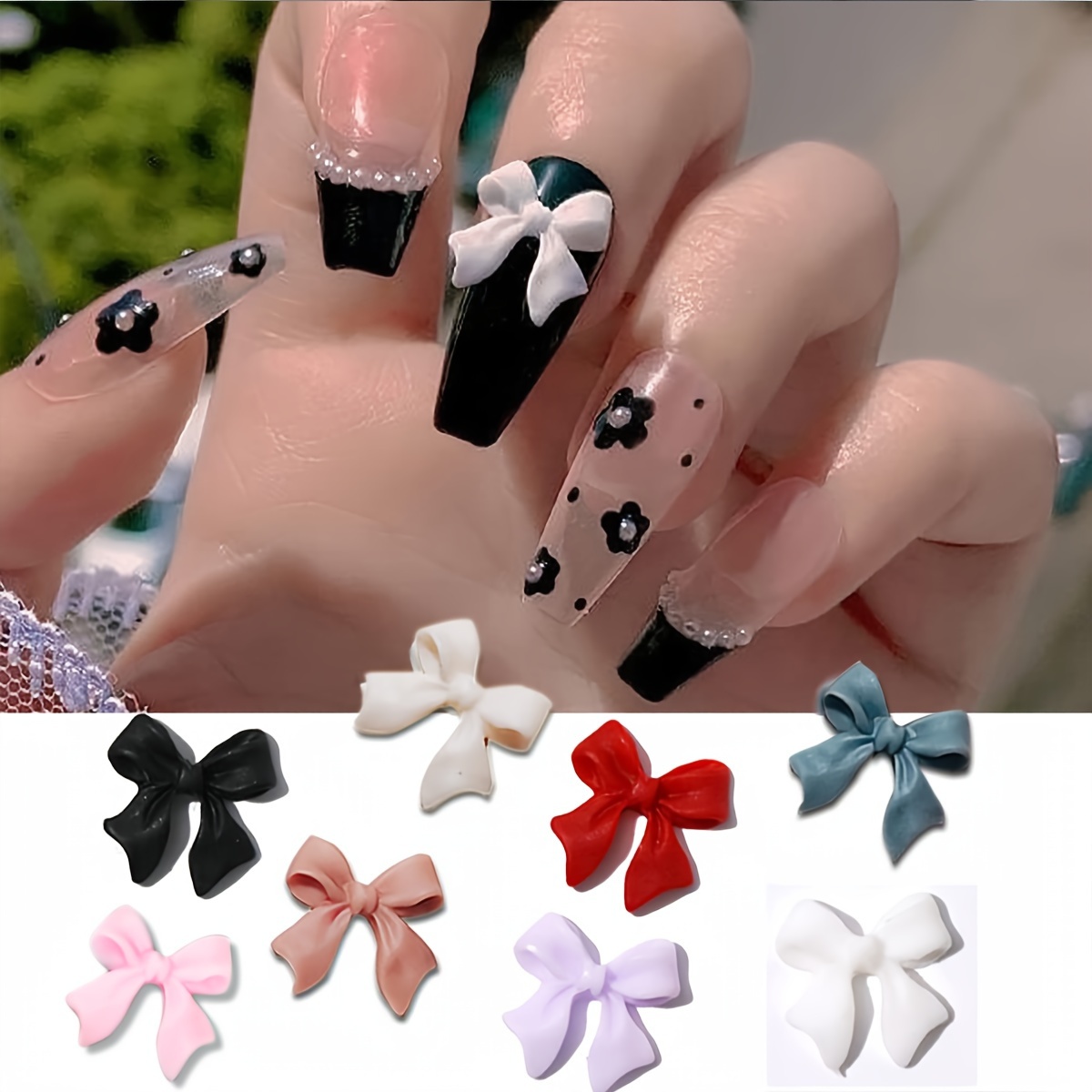 

100 Pcs Bow Nail Charms Colorful 3d Bowknot Nail Art Accessories For Acrylic Nails Cute Resin Butterfly Diy Manicure Decoration Tips, Nail Art Craft