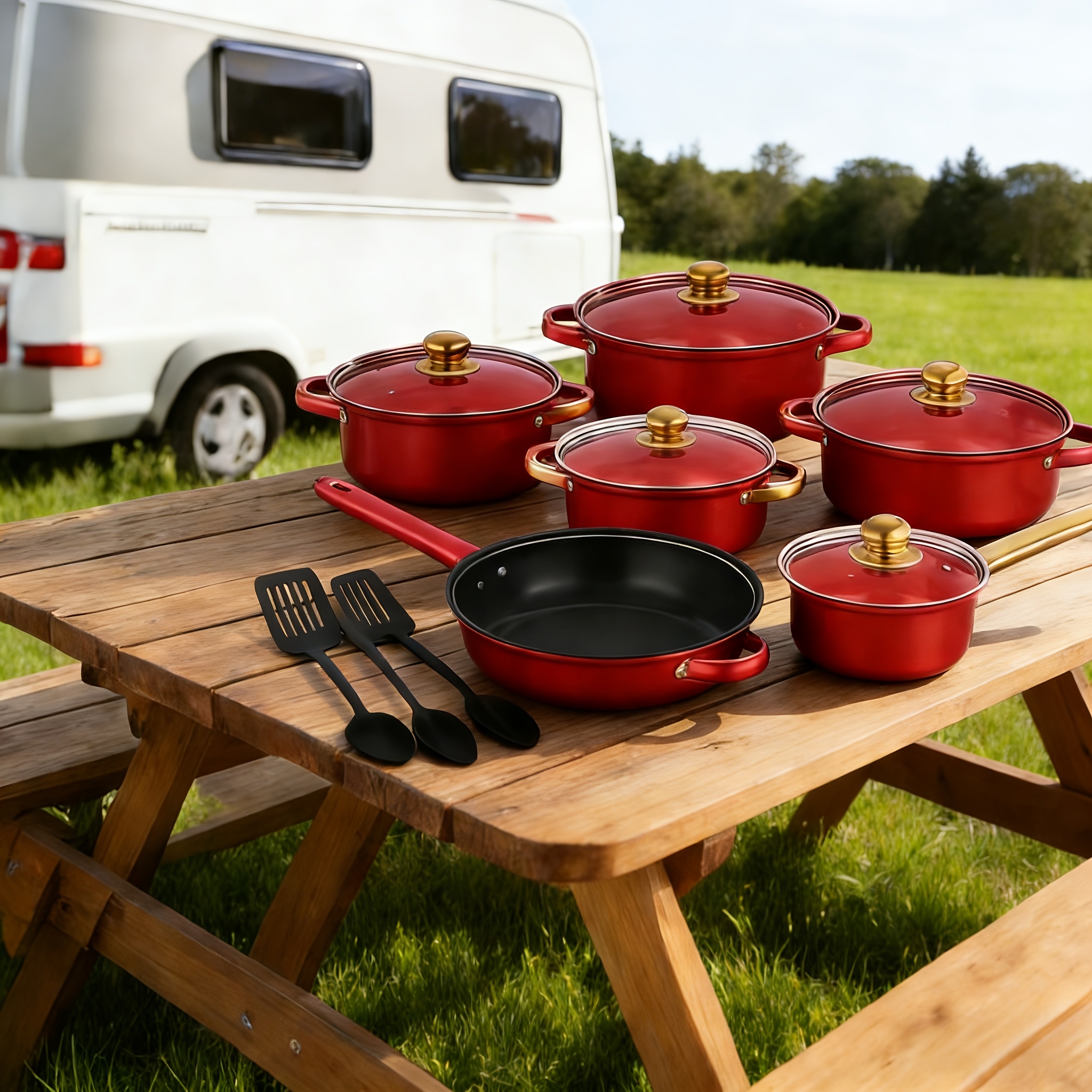 TEMU Thicker Version Pot Set, Stainless Steel, A Of Pots All , The And Practical Gift For Mothers, Perfect For Outdoor Camping, Rvs, Chefs, And Use,